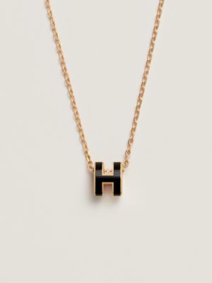 HERMES ネックレス Hキューブ ミニ ポップH オレンジ ゴールド Mini Pop H pendant | Hermès USA
